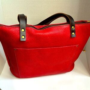 SUGAR color Portland Leather Medium tote with zipper